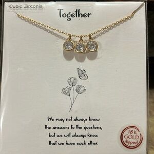 βTogetherβ 3 cz charms Necklace